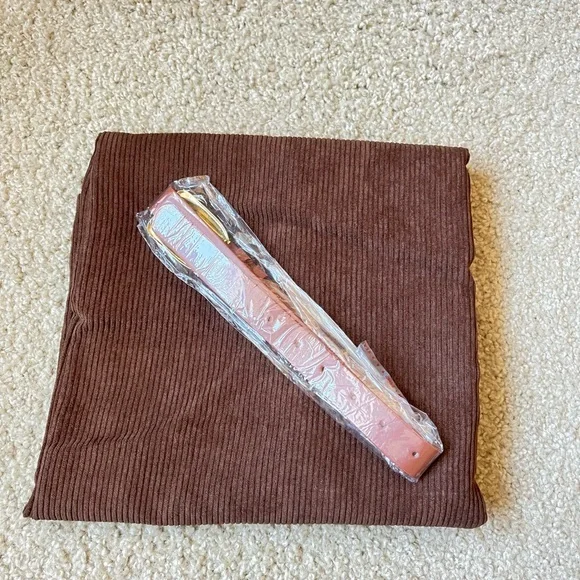 Brown Retro brown Corduroy Slit Skirt Female Mid-length‎ High Waist Elegant new… - Picture 3 of 8